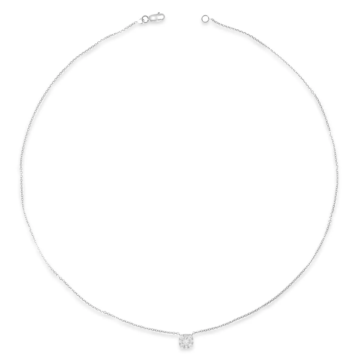 0.29ct tw Invisible-set Cushion Shape Diamond Pendant Necklace