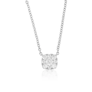 0.29ct tw Invisible-set Cushion Shape Diamond Pendant Necklace