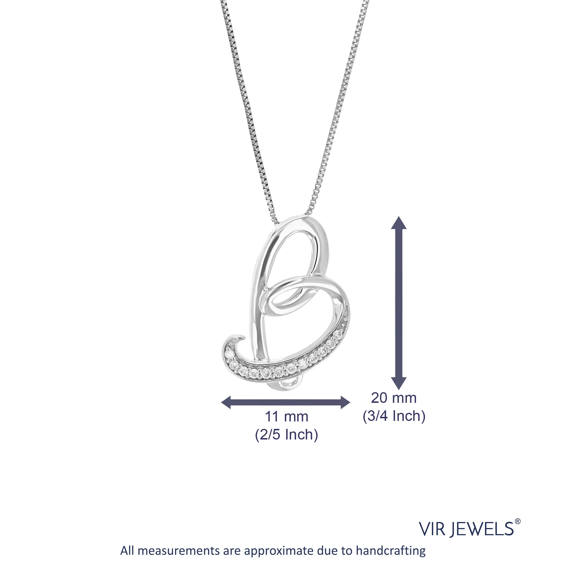1/12 cttw Round Cut 12 Stones Lab Grown Diamond Pendant Necklace .925 Sterling Silver 2/5 Inch With 18 Inch Chain