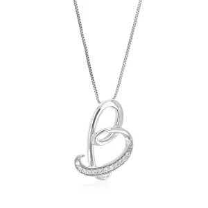 1/12 cttw Round Cut 12 Stones Lab Grown Diamond Pendant Necklace .925 Sterling Silver 2/5 Inch With 18 Inch Chain