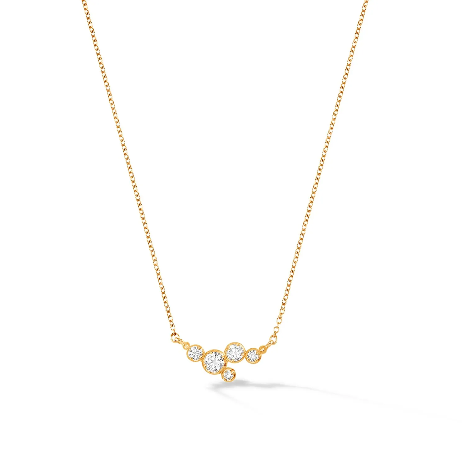 14k Gold Stargazer Five Diamond Pendant