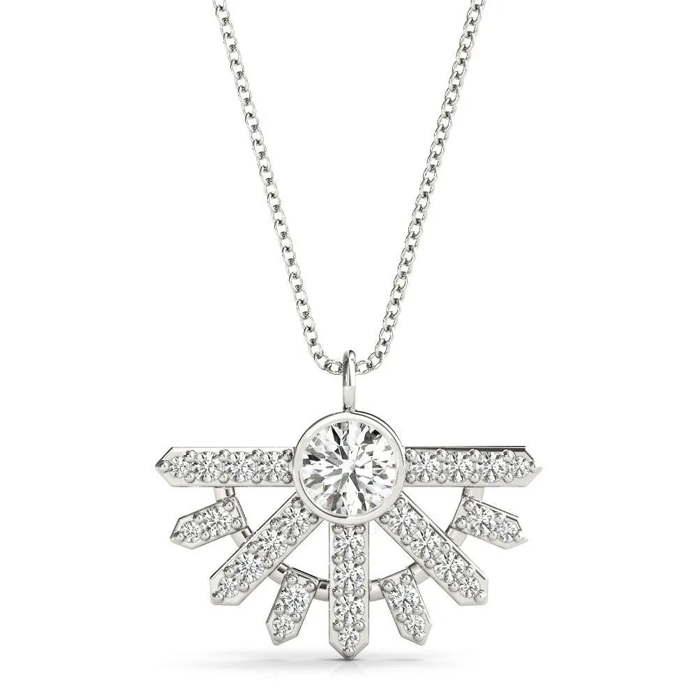 14K White Gold Round Brilliant Lab-Grown Diamond Fashion Pendant (.25ctw)