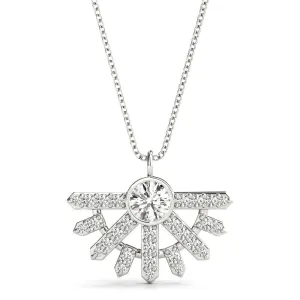 14K White Gold Round Brilliant Lab-Grown Diamond Fashion Pendant (.25ctw)