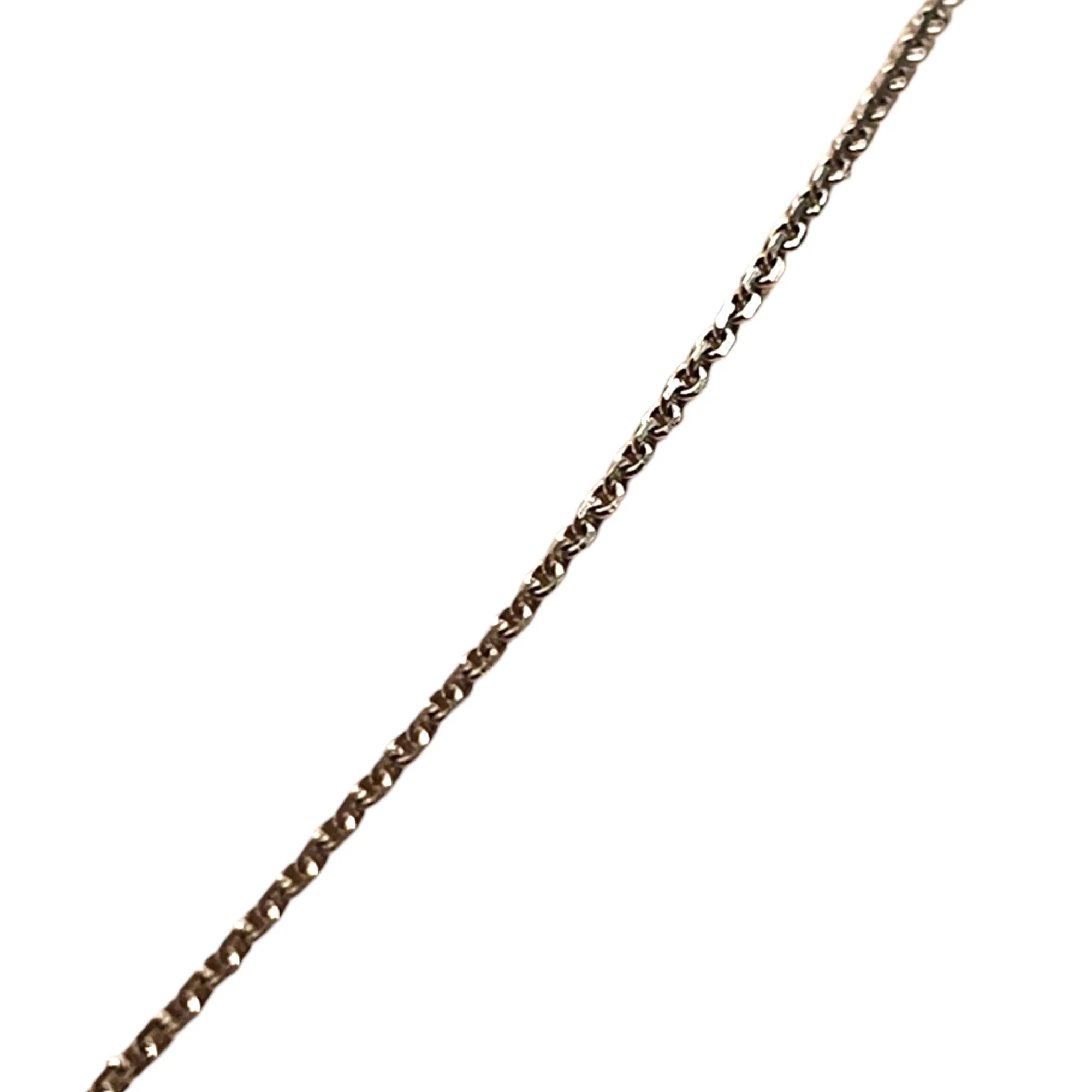 14Kt White Gold Diamond Cushion Shaped Pendant Necklace