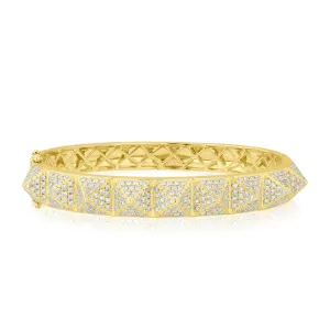 14KT Yellow Gold Diamond Harlow Spike Bangle Bracelet