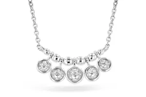 14KW Beaded Diamond Dangle Necklace (18 inches)