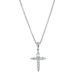 18ct White Gold .20ct Diamond Cross Pendant