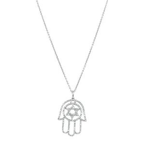 18ct White Gold .60ct Diamond Hamsa Star Of David Pendant