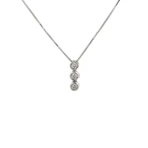 .20ct 18k White Gold Diamond Bezel Pendant