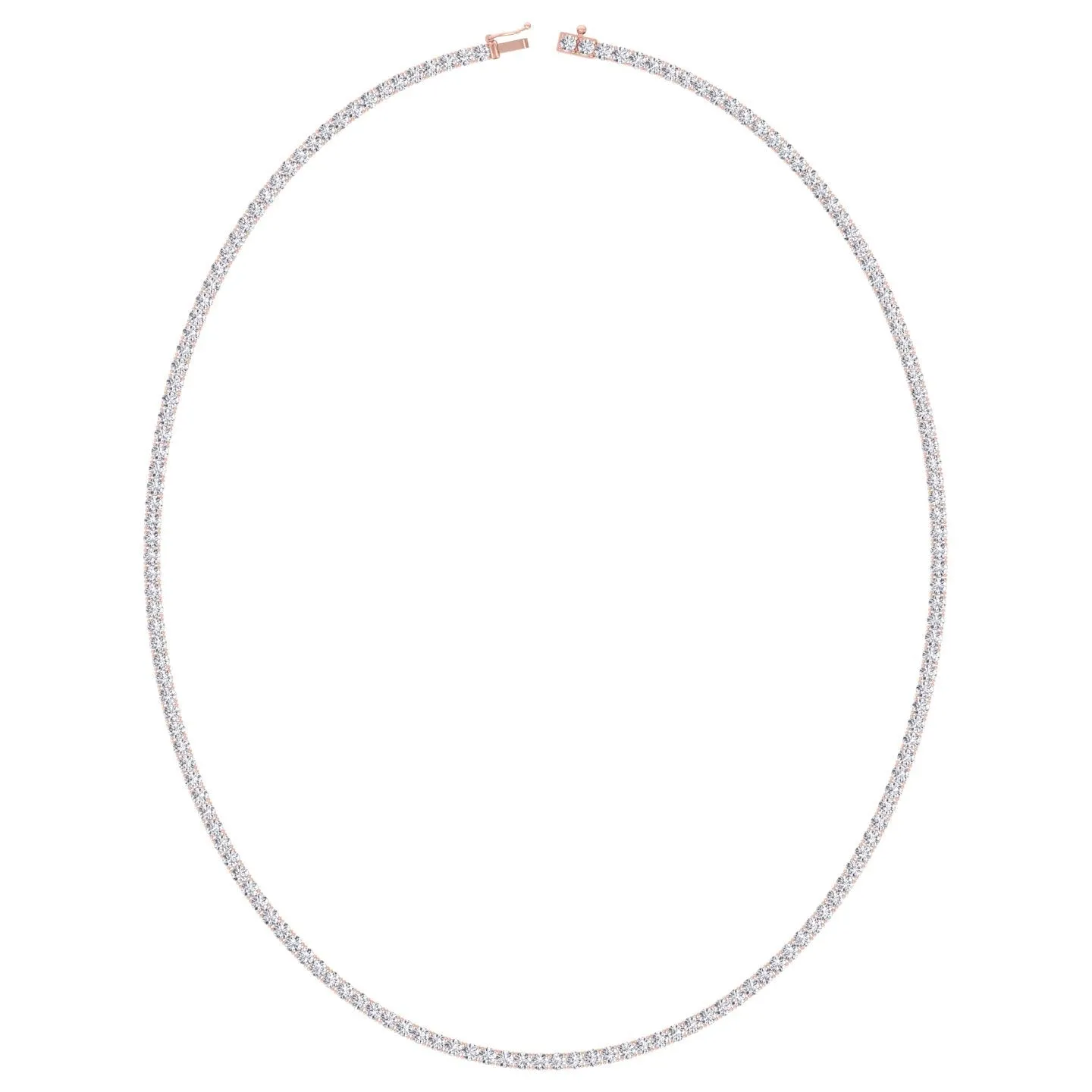 4-Prong Natural Diamond Tennis Necklace - 14K Solid Gold