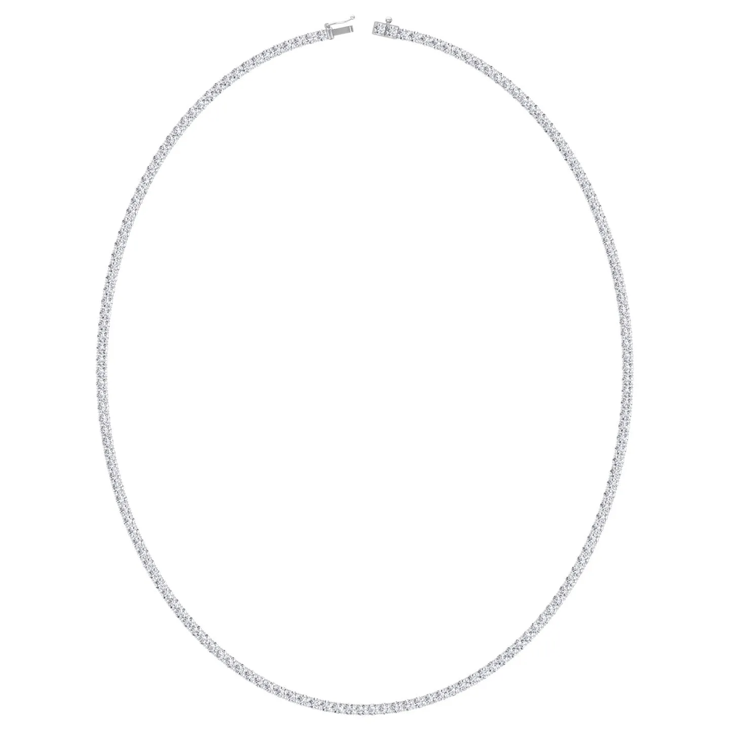 4-Prong Natural Diamond Tennis Necklace - 14K Solid Gold