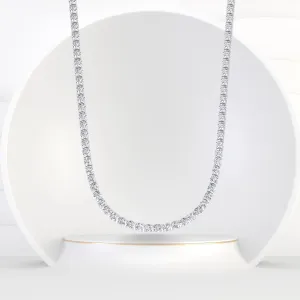 4-Prong Natural Diamond Tennis Necklace - 14K Solid Gold