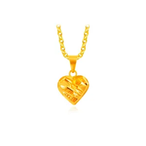 916 Gold Blissful Heart Pendant
