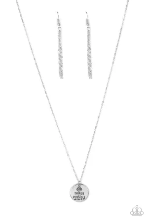 All Things Are Possible Silver Paparazzi Necklace