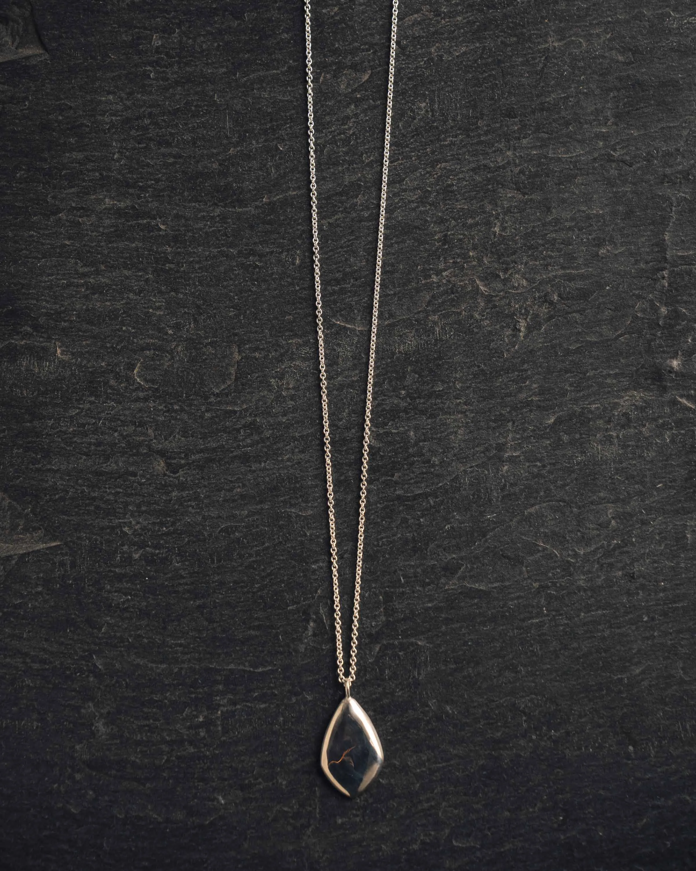 Another Feather Petal Necklace, Silver