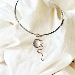 Boho Style Green Gray Serpentine Necklace