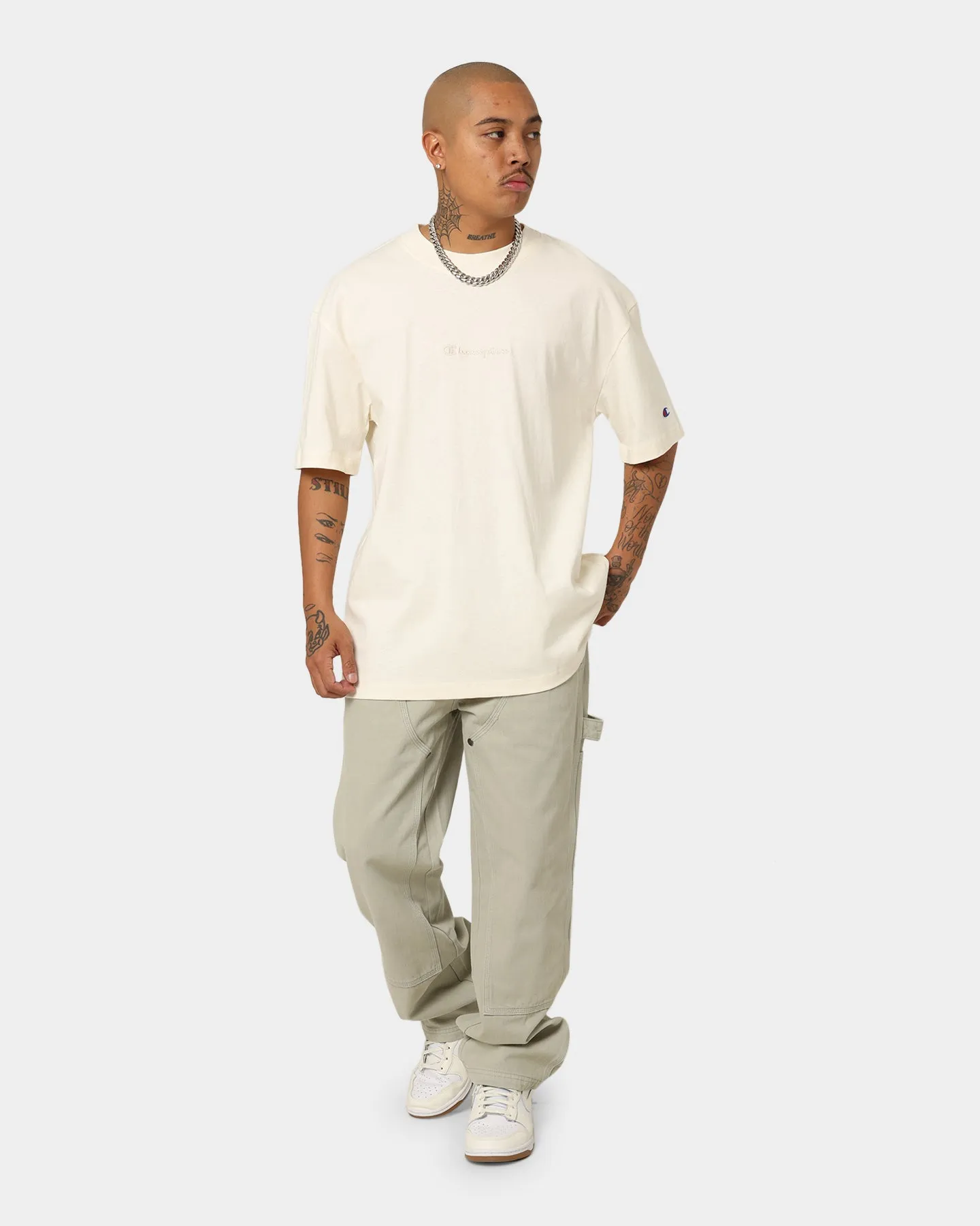 Champion Heritage New Script T-Shirt Chalk White