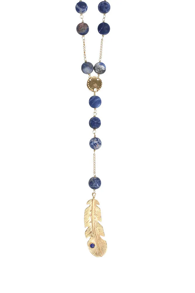 Chan Luu Rosary Style Feather Pendant Necklace (Pre-Order)