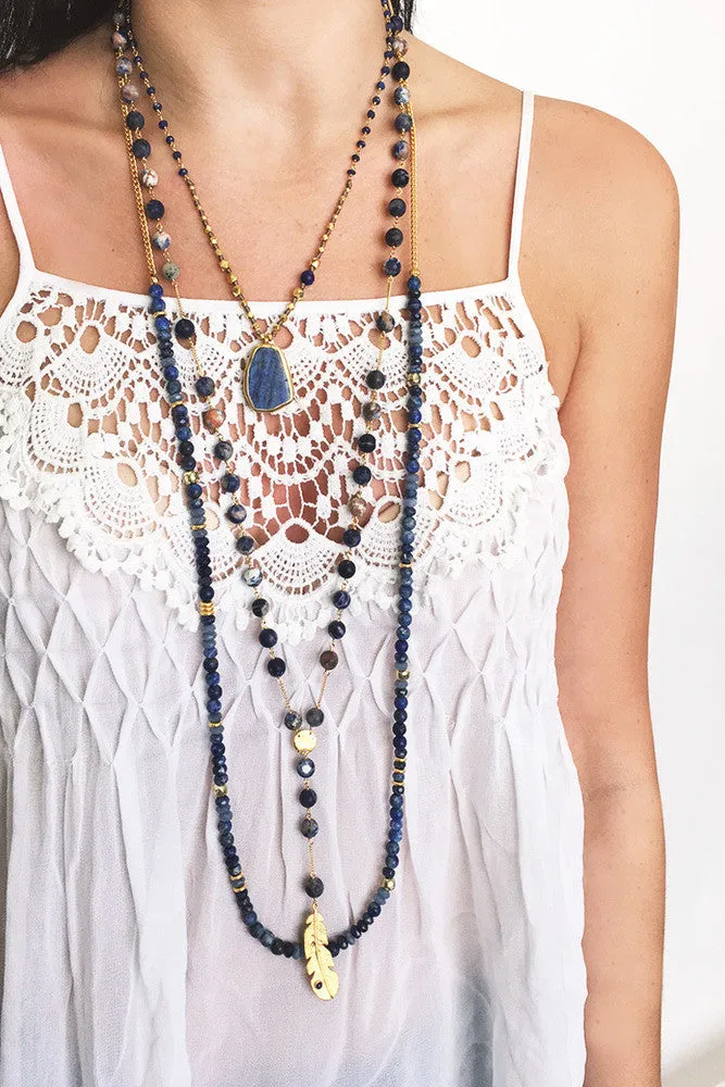 Chan Luu Rosary Style Feather Pendant Necklace (Pre-Order)