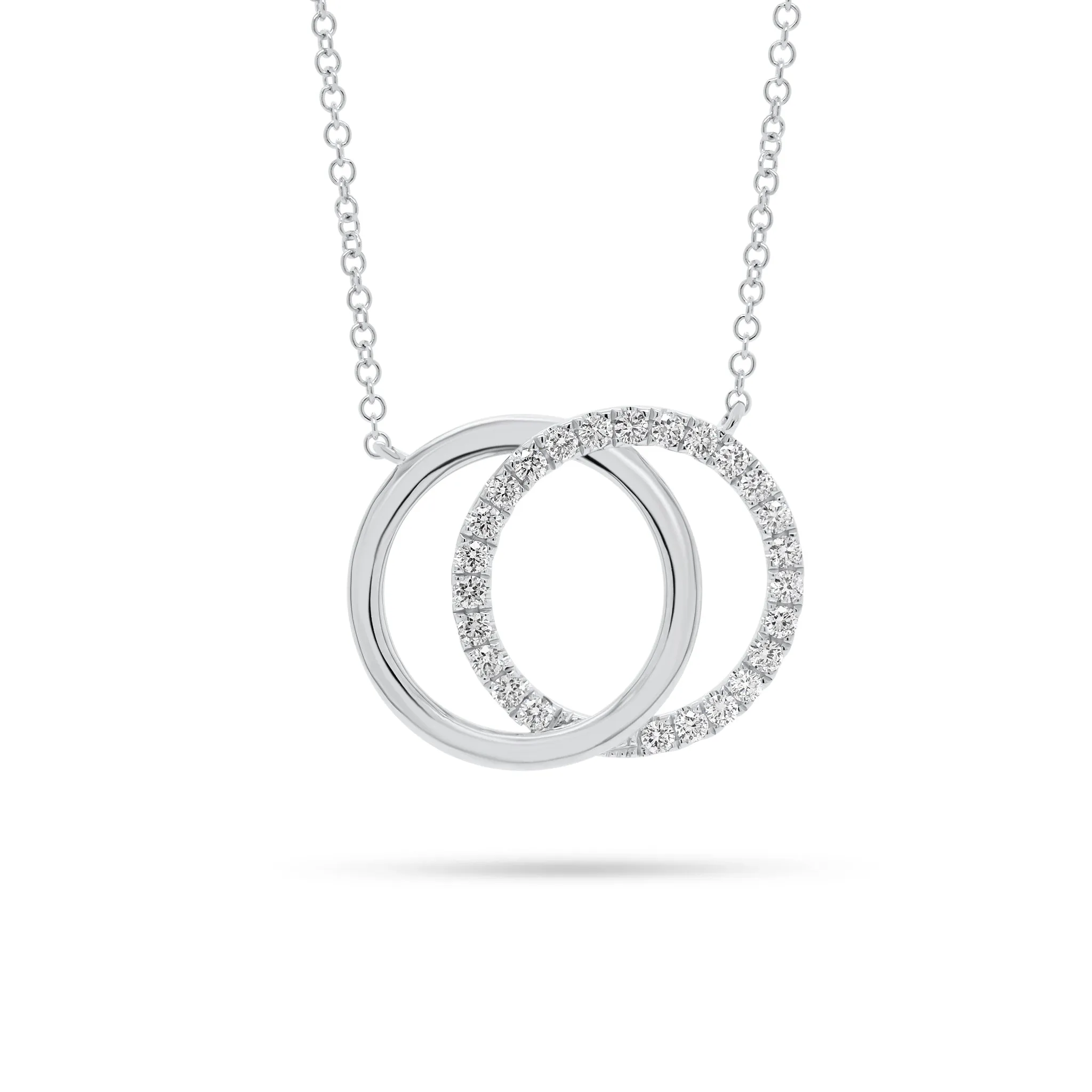Diamond & Gold Interlocking Circles Necklace