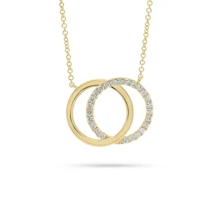 Diamond & Gold Interlocking Circles Necklace