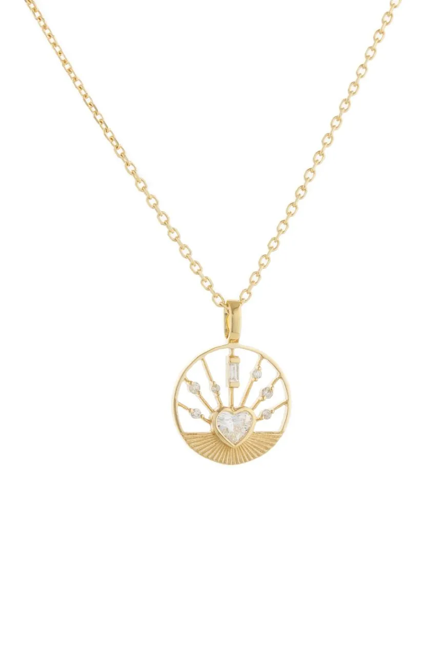 Diamond Dream Maker Heart Round Open Chain Necklace - Diamonds and Yellow Gold