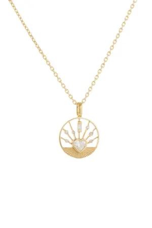 Diamond Dream Maker Heart Round Open Chain Necklace - Diamonds and Yellow Gold