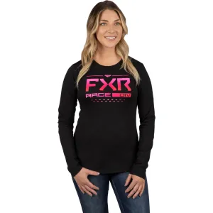 FXR  Womens Black Raspberry Race Division Premium Longsleeve T-Shirt Tee Crew