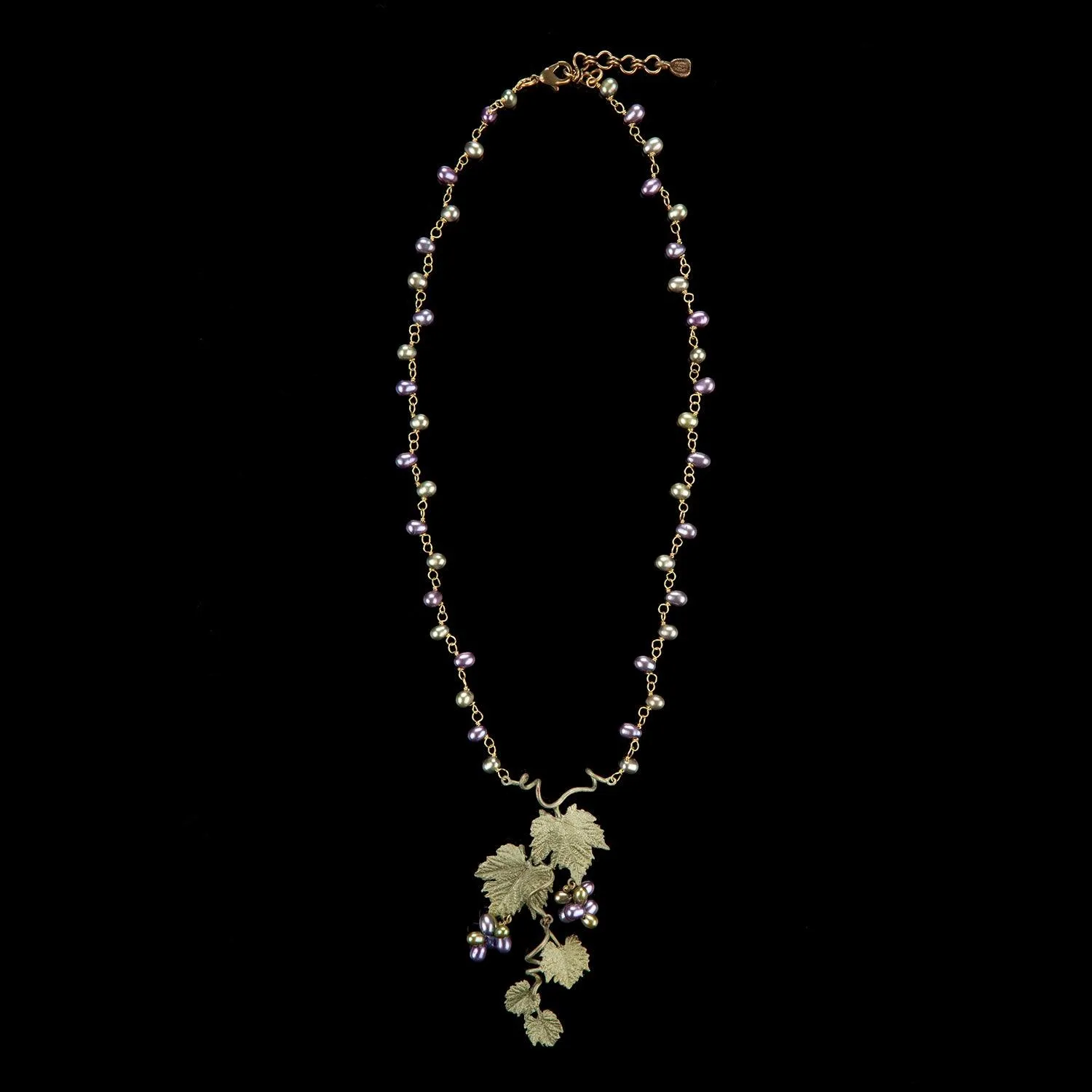 Grape Vines Necklace - Single Pearl