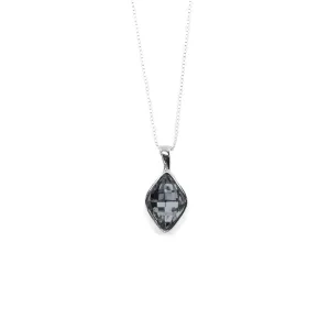 Graphite Gray Rhombus Shaped Crystal Necklace