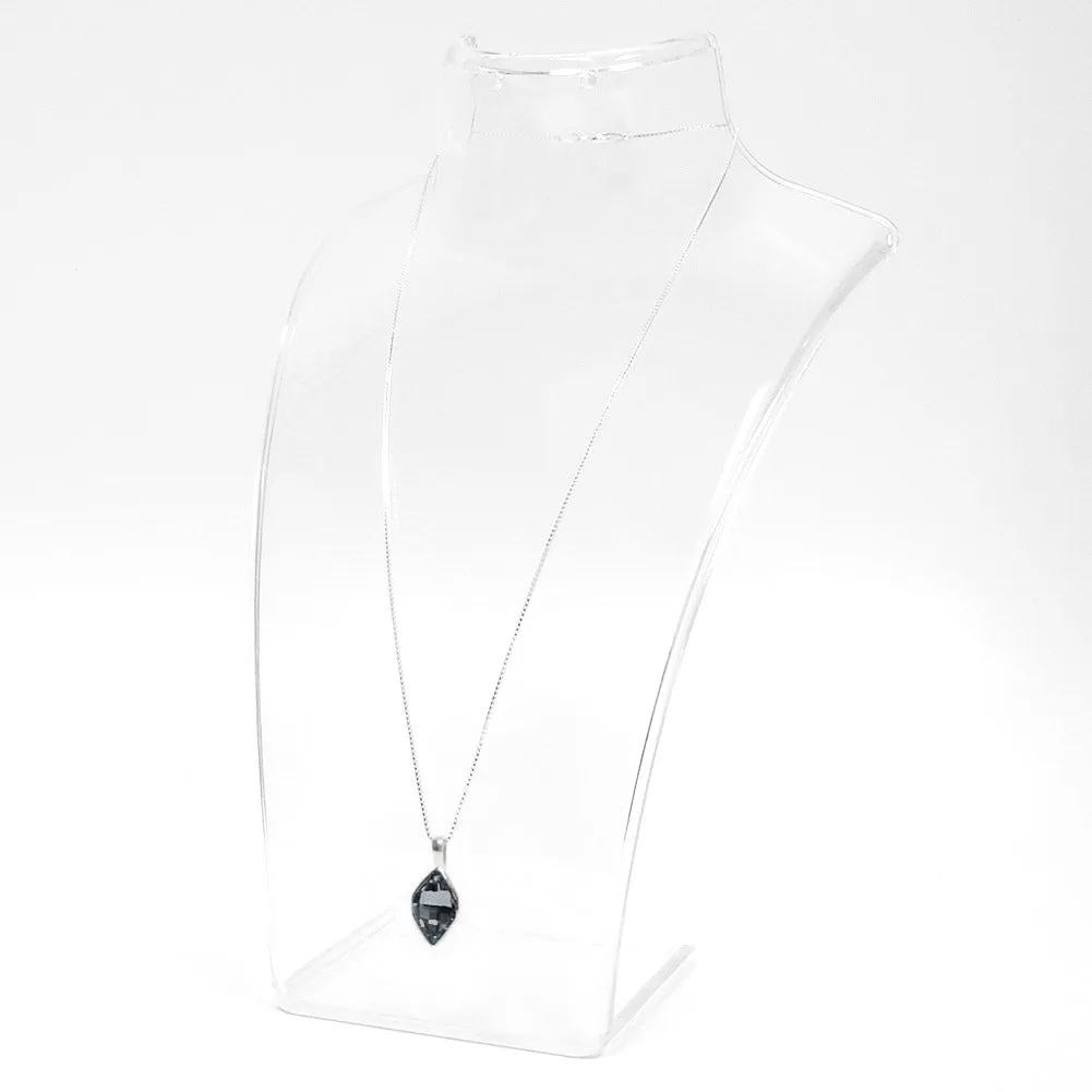 Graphite Gray Rhombus Shaped Crystal Necklace