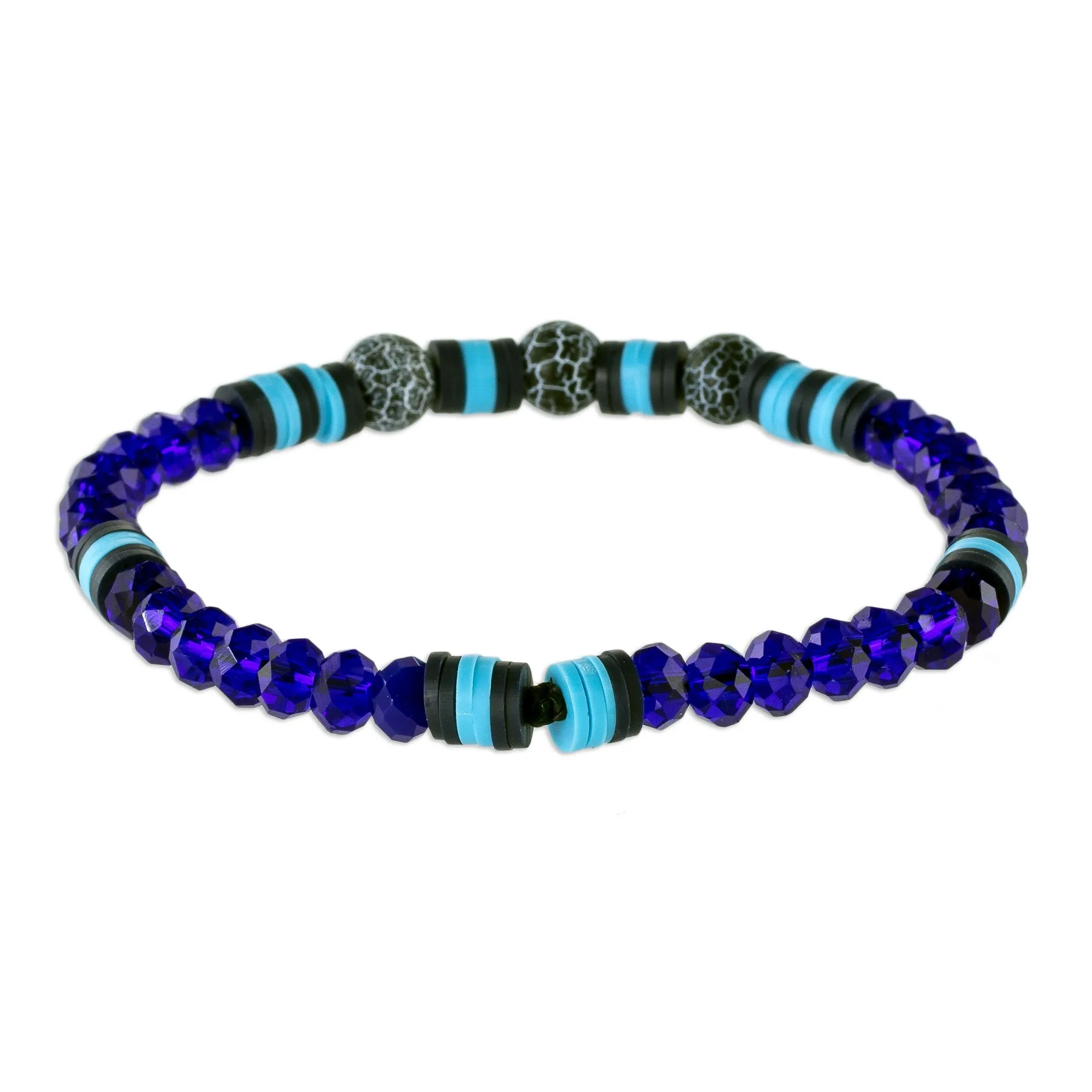 Handmade Unisex Beaded Bracelet - Bold Frontier | NOVICA