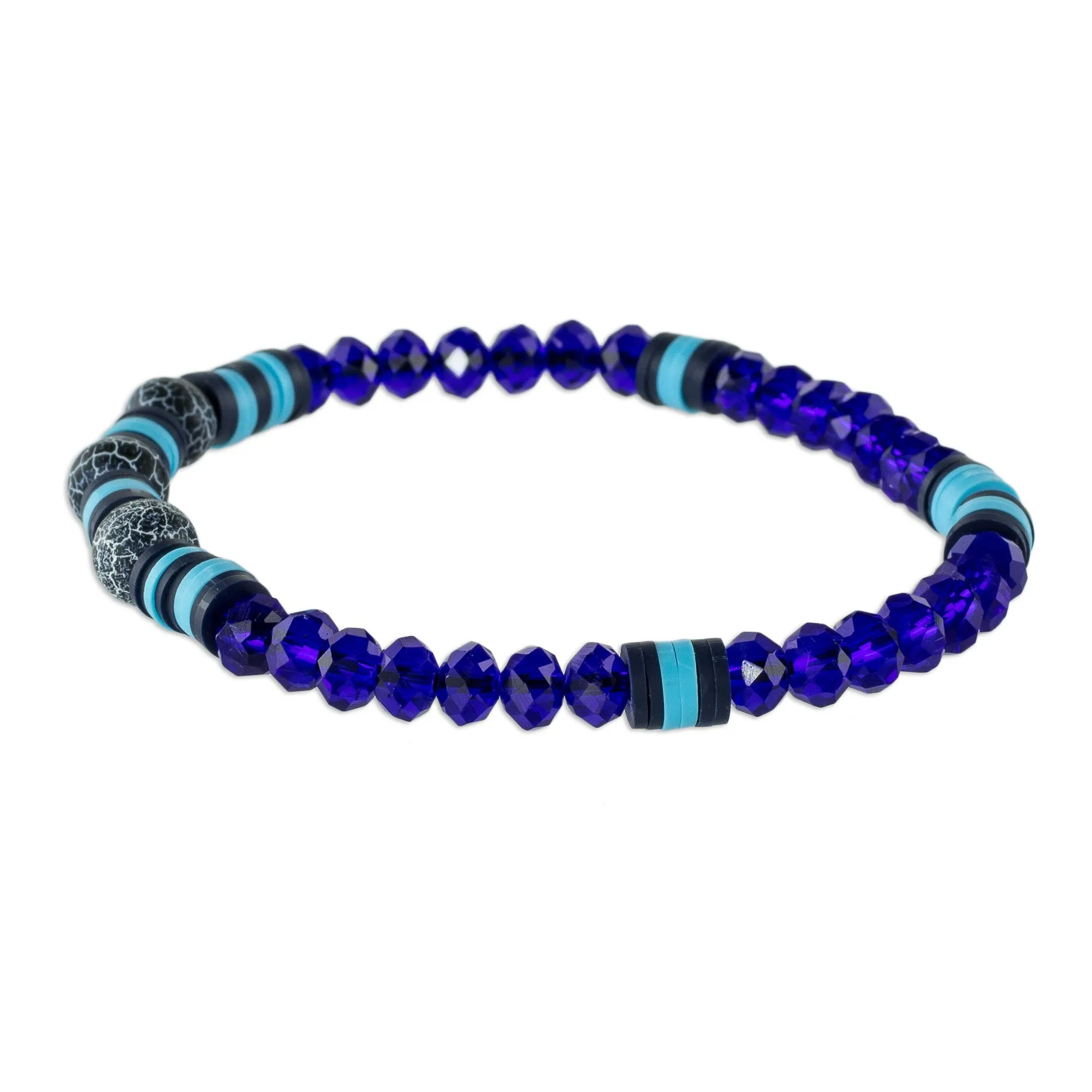 Handmade Unisex Beaded Bracelet - Bold Frontier | NOVICA