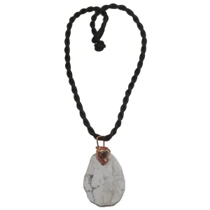Howlite Necklace Soothing White Snow and Snowflake Obsidian