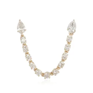 Large Diamond Pear Connecter Earring