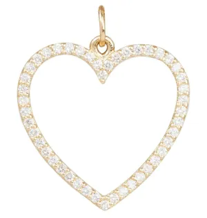 Large Heart Charm Pavé Diamonds