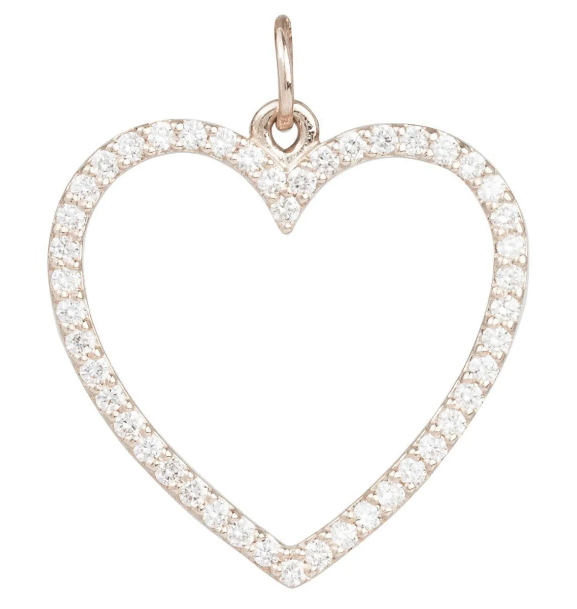 Large Heart Charm Pavé Diamonds
