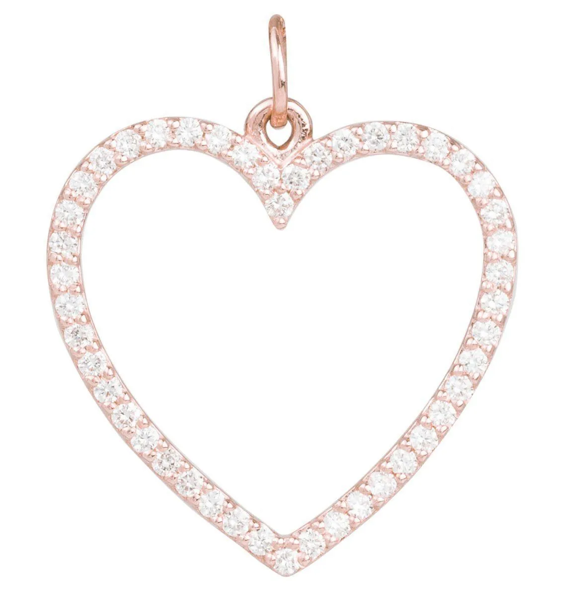 Large Heart Charm Pavé Diamonds