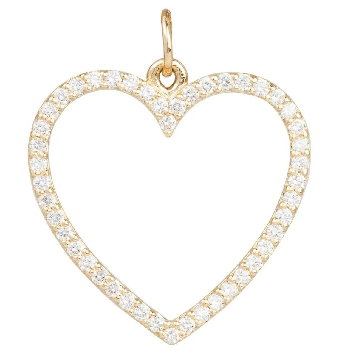 Large Heart Charm Pavé Diamonds