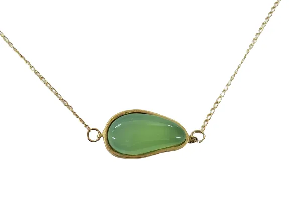 Light Green Stone Charm Necklace