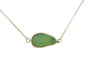 Light Green Stone Charm Necklace