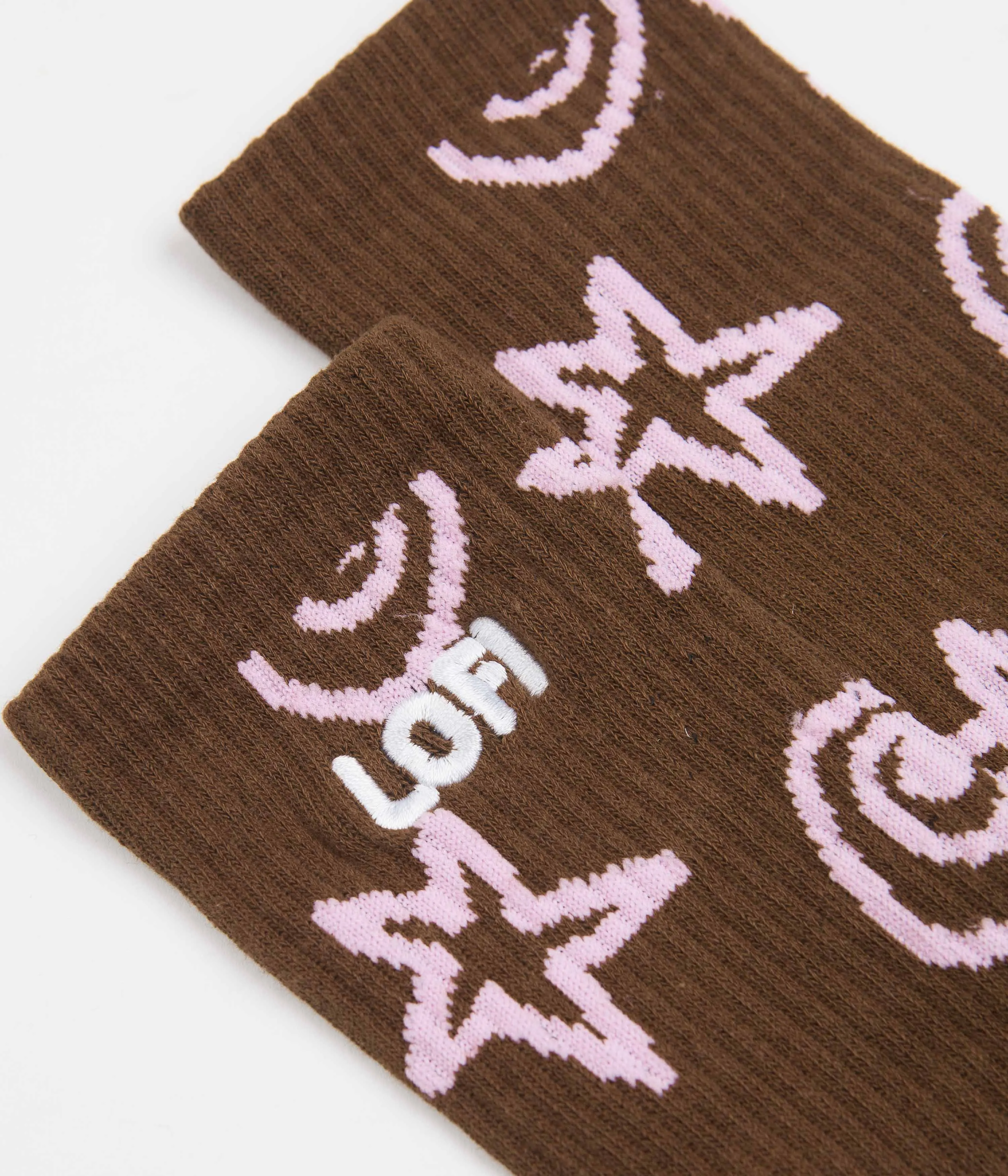 Lo-Fi Shapes Socks - Brown