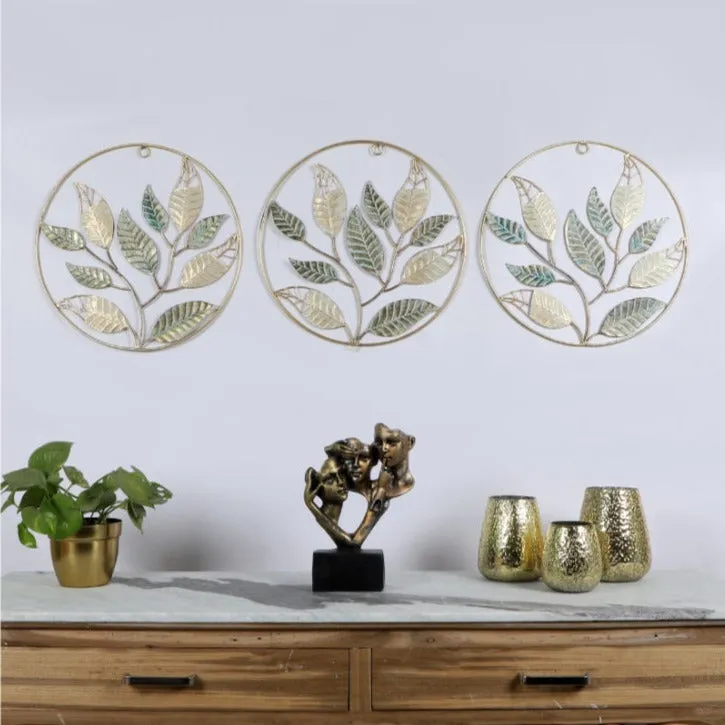 Mango Leaves Wall Decor | Set of 3 | 15 x 15  inches
