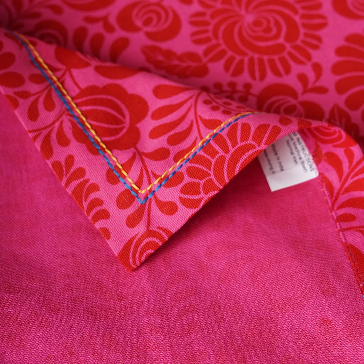 MATYO - Hot Pink colour Table cloth, floral print cotton fabric, size available, Napkins available