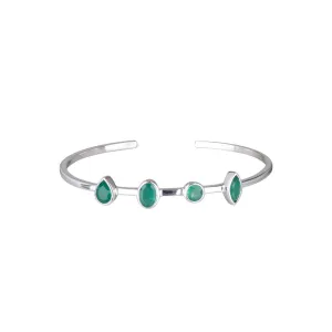 May Green Onyx Cuff,Sterling Silver