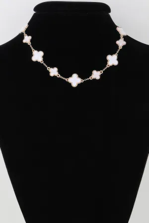 Multi Stone Clover Necklace