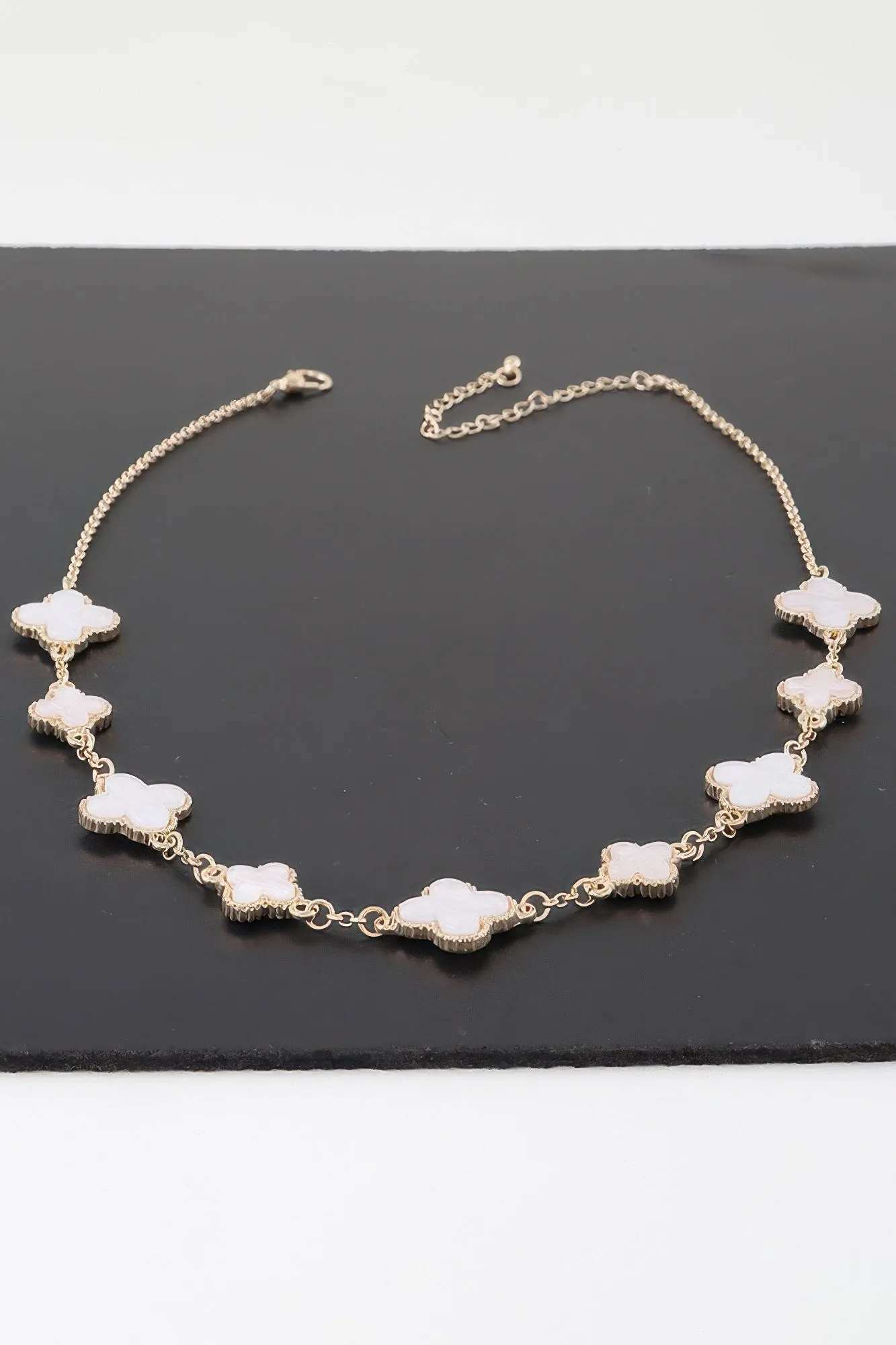 Multi Stone Clover Necklace