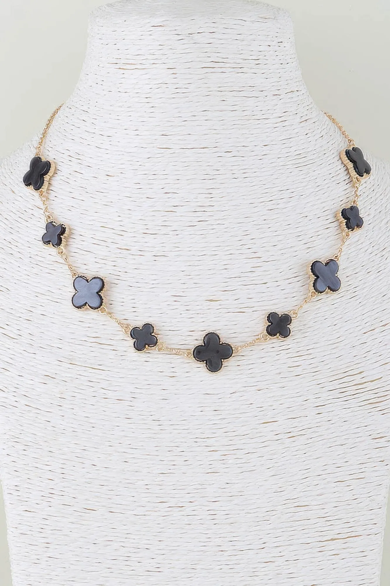 Multi Stone Clover Necklace