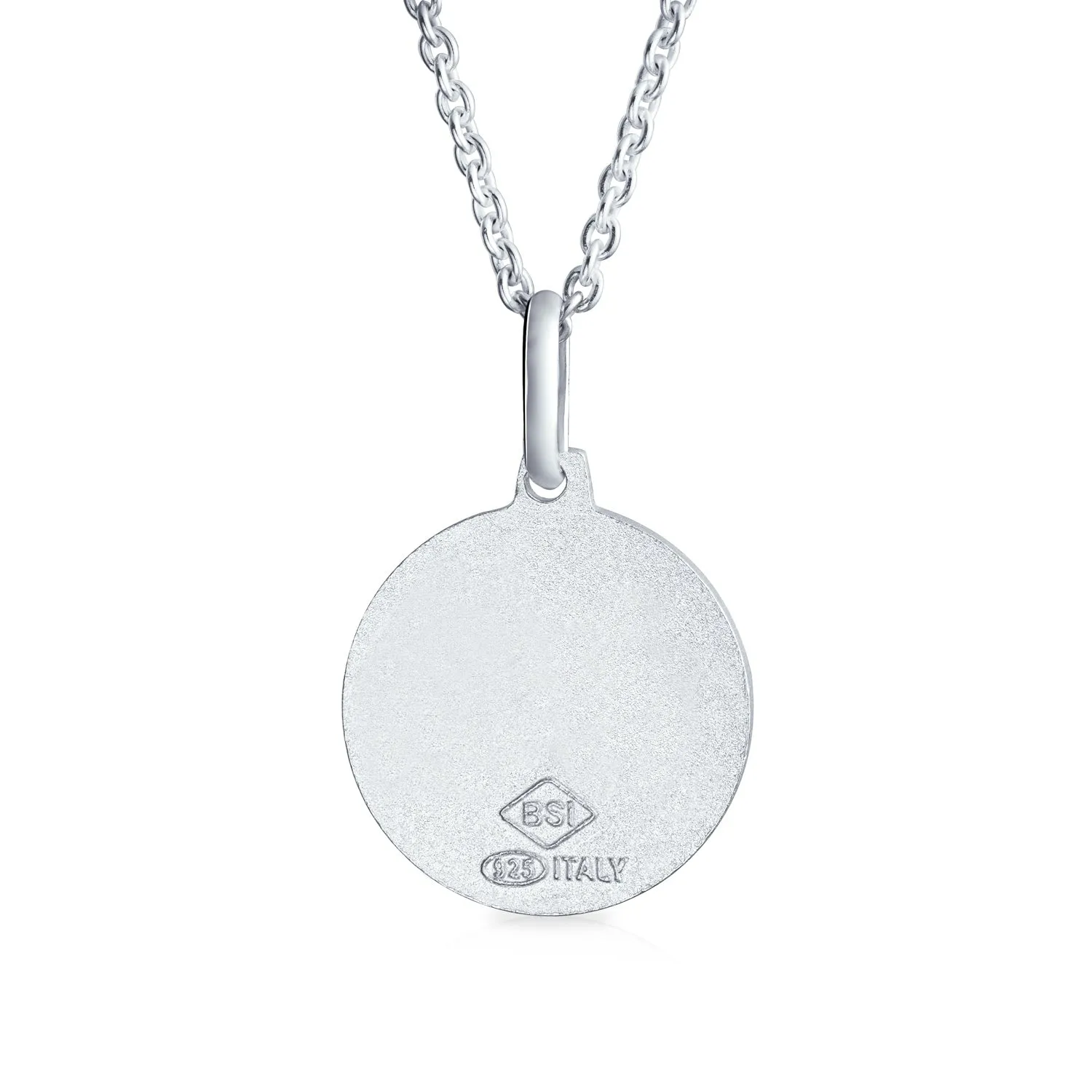 Saint Christopher Pendant Necklace in Sterling Silver - Patron of Safe Travel Medal