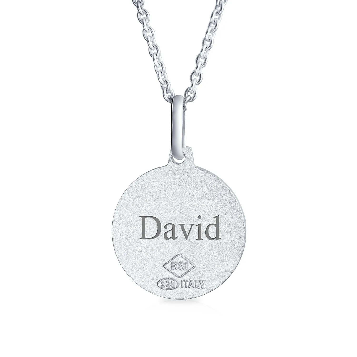 Saint Christopher Pendant Necklace in Sterling Silver - Patron of Safe Travel Medal